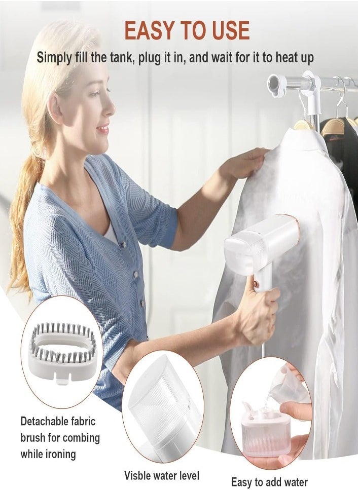 XVersion Travel Iron, Steam Iron, Travel Steamer Clothes 150ml, 20 Sec Fast Heat up, Portable Handheld Steamer for Travel, Wrinkle Remover Clothes Steamer with 1 Year Manufacturer Warranty - White  - Image 4