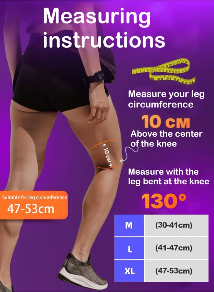 X spring 2-Piece Sports Knee Brace, Adjustable Sports Silicone Fitness Running Knee Brace, Unisex Bandage Compression Knee Brace (XL, White) - Image 3
