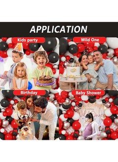 Zeemey 145-pcs Red Balck Silver White Latex Decorative Balloon Arch Garland Set - Perfect for Graduation Baby Shower Wedding Birthday Bachelorette Party Backdrop Decoration - Suitable for Indoor and Outdoor  - Image 3