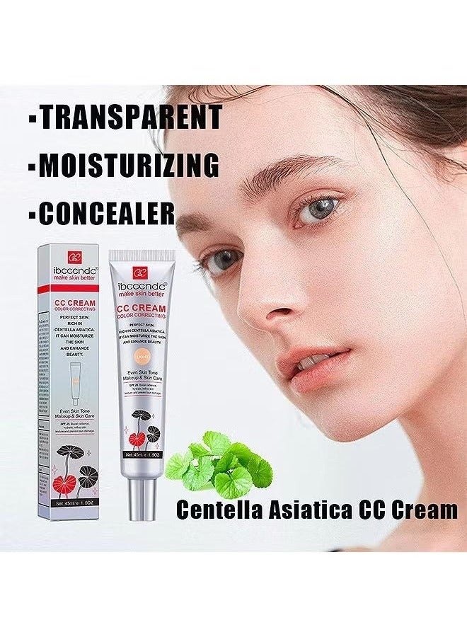 آي بي سي سي سي أن دي سي Centella تصحيح الألوان سي كريم ، متعدد الوظائف تعديل لون البشرة سي كريم المخفي تغطية كاملة ، SPF 25 واقية من الشمس والرطوبة قبل التمهيدي ، تنعيم البشرة الناضجة ( الضوء ) - Image 2