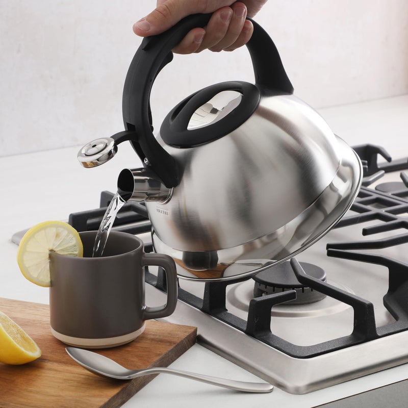 Mr. Coffee Hartbay 2.4 Quart Whistling Tea Kettle, Large Stainless Steel Stovetop Kettle, Durable Fast-Boil Tea Pot - Image 2