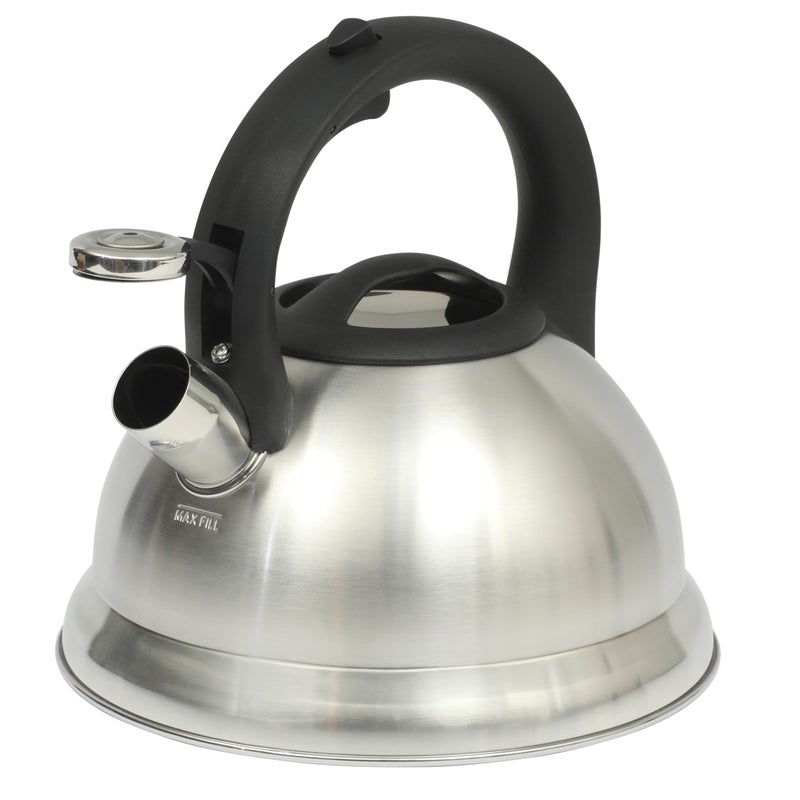 Mr. Coffee Hartbay 2.4 Quart Whistling Tea Kettle, Large Stainless Steel Stovetop Kettle, Durable Fast-Boil Tea Pot - Image 1