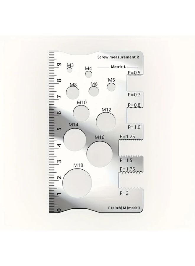 قطعتان من براغي الفولاذ المقاوم للصدأ الفضي، فرجار قياس بفتحات مترية دقيقة لأدوات قياس الخيوط - Image 2