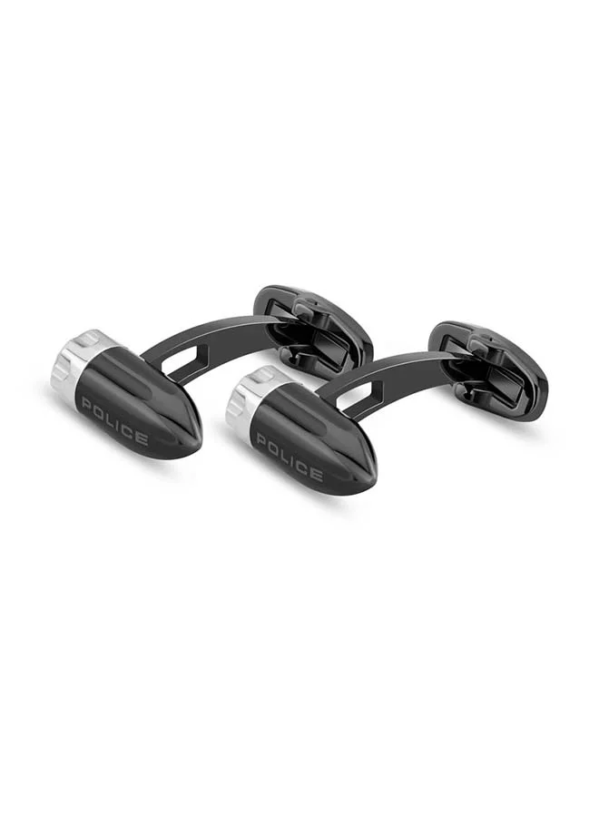 بوليس Pair Of Silver and grey Tube Cufflinks for Men
