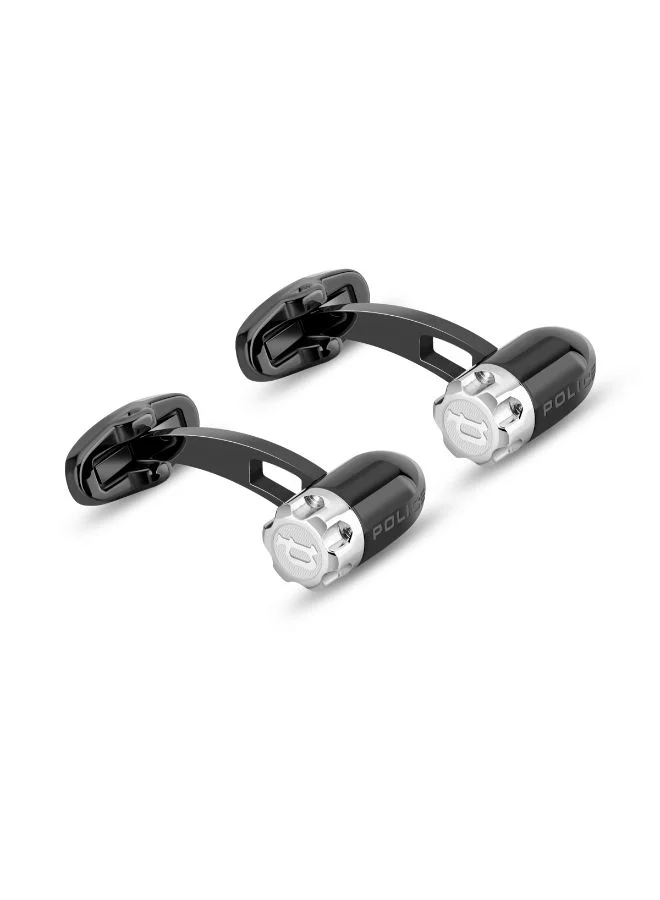 بوليس Pair Of Silver and grey Tube Cufflinks for Men
