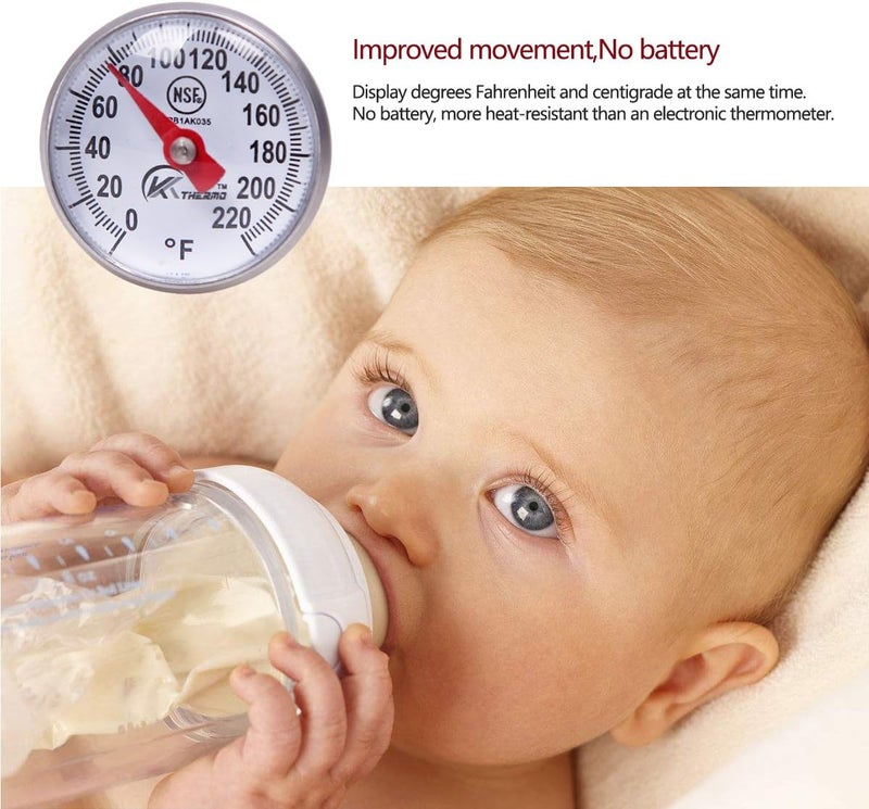 KT THERMO Instant Read 1-Inch Dial Thermometer,Best for The Coffee Drinks,Chocolate Milk Foam - Image 2