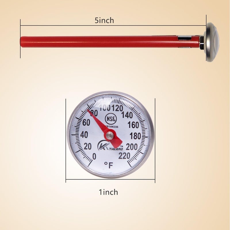 KT THERMO Instant Read 1-Inch Dial Thermometer,Best for The Coffee Drinks,Chocolate Milk Foam - Image 5