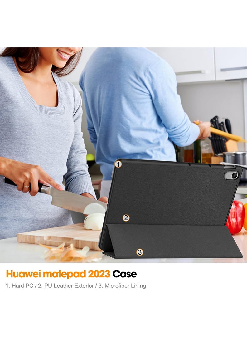 Protective Flip Case For Huawei MatePad 11.5 2023 With Trifold Stand Auto Wake Sleep Shockproof Cover We're Never Sane Here