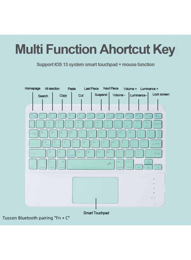 For IPad Tablet PC Bluetooth Keyboard Android For Apple Mobile Wireless Bluetooth Keyboard Mouse Learning Machine-Color:White Battery Mouse - Image 4