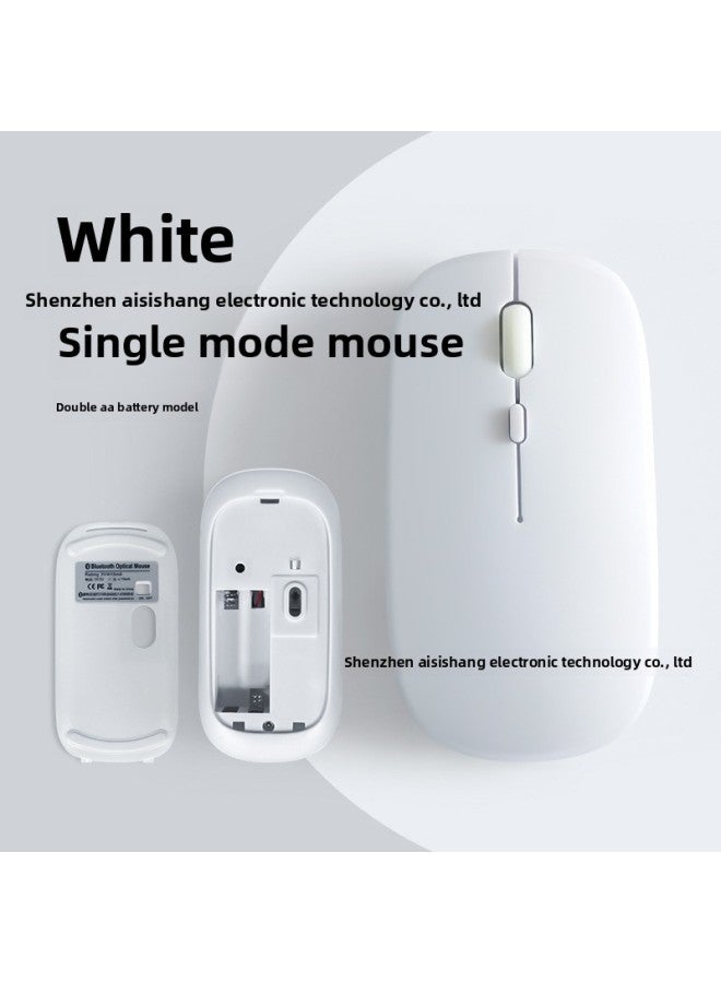 For IPad Tablet PC Bluetooth Keyboard Android For Apple Mobile Wireless Bluetooth Keyboard Mouse Learning Machine-Color:White Battery Mouse - Image 1