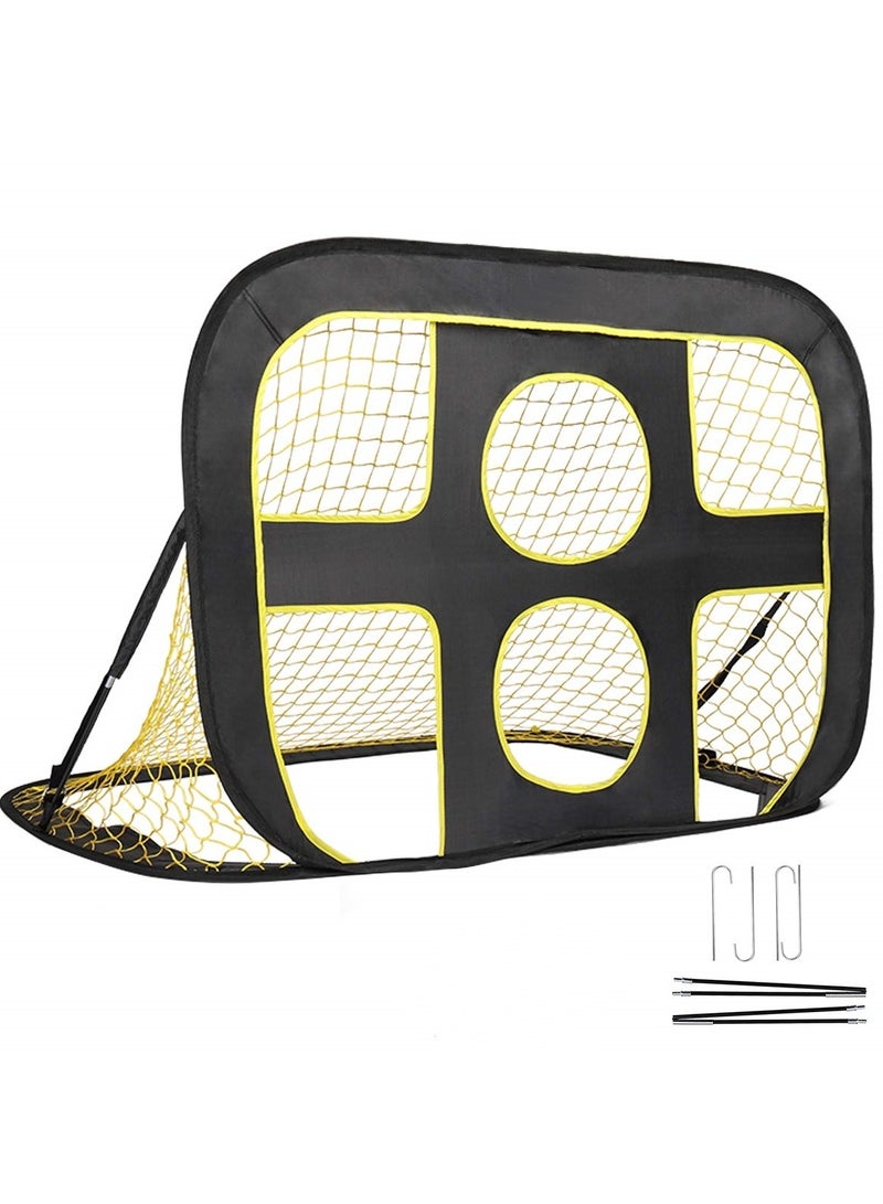 SYOSI 2-in-1 Pop Up Soccer Goal for Kids,  Indoor/Outdoor Kids Soccer Net Portable Soccer Goal Mini Soccer Goal Easy Set-Up Youth Soccer Net Soccer Pop Up Net Beginner Soccer Goal Collapsible Soccer Goal - Image 1