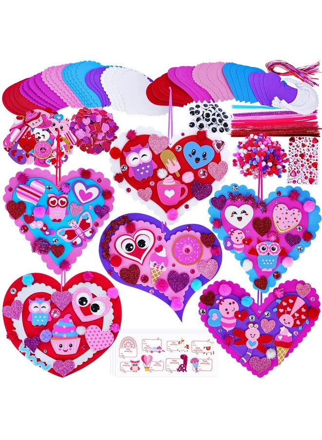 Winlyn زينة قلوب عيد الحب من وينلين 24 مجموعة - زينة قلوب DIY - مجموعات حرف عيد الحب - ملصقات قلوب مصنوعة من الفوم بأشكال متنوعة - عيون متحركة لنشاطات الأطفال في الفصل - تبادل الهدايا - مشروع فني - Image 1