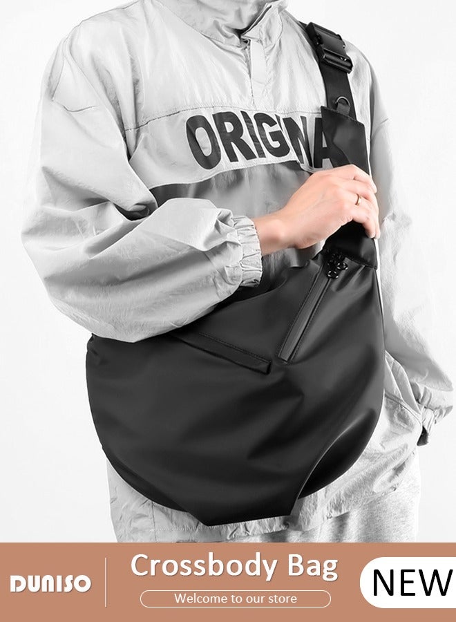 DUNISO Crescent Crossbody Bag for Men & Women, Multi-Pocket Lightweight Sling Bag with 2 Zippers, Roomy Hobo Bags with Adjustable Strap, Slouchy Dumpling Bag for Work, School, Travel, Daily Live  - Image 1