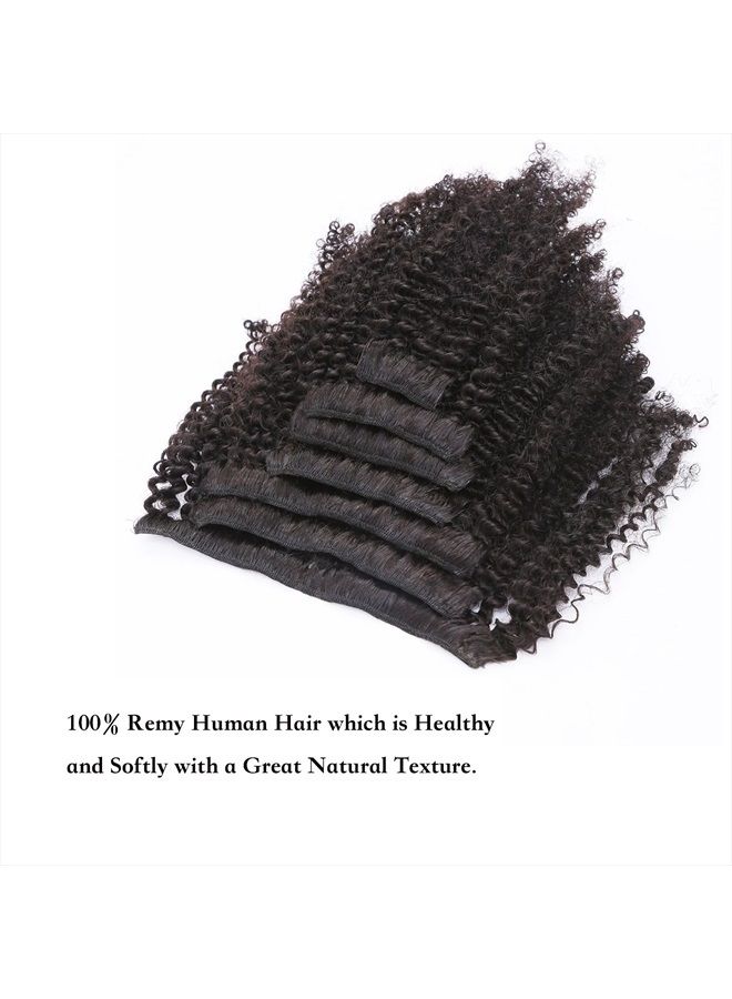 Lacer Afro Kinky Curly Clip in Human Remy Hair Extensions Brazilian Curly Clips Hair Extensions 4B 4C 8A Virgin Thick Natural Black Color Clip on For Black Women 10-22 inch (14 inch, AC #1B) - Image 3