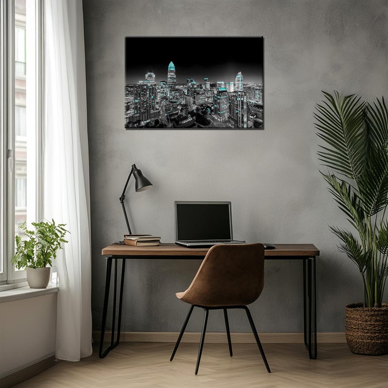 Artbrush Tower Charlotte Skyline Canvas Wall Art - Image 2
