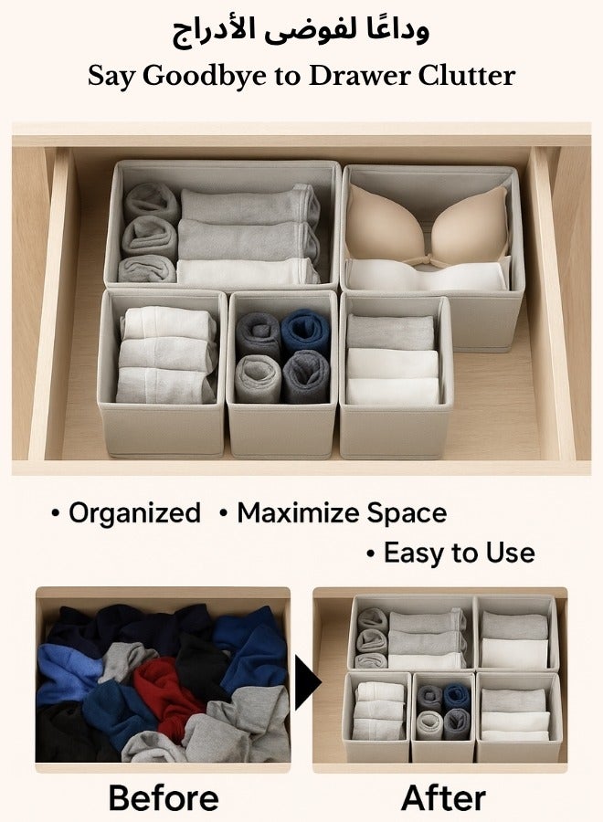 Drawer Organizer Bins for Clothes 12 Pieces Fabric Closet Storage Organizer Dresser Drawer Dividers for Baby Clothing Bra Socks Ties Scarf Underwear - Image 2