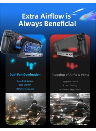 قاعدة إرساء 10 في 1 لأجهزة Steam Deck OLED&ROG Ally X&Legion Go، ومروحة تبريد مزدوجة 5 منافذ USB و4K@60 هرتز، ومنفذ شحن 100 واط يدعم وضع ROG Ally 30 واط، جيجابت إيثرنت مناسب لـ Steam Deck OLED - view 4