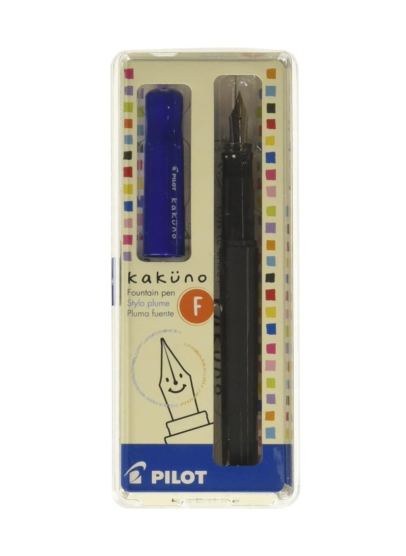 PILOT Kakuno Fountain Pen Blue Body With One Ink Cartridge Fine Tip  - Image 1