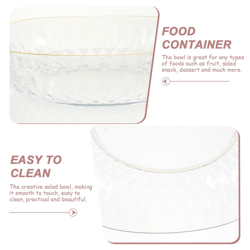 Gold Trimmed Elegant Plastic Fruit Salad Bowl for Kitchen Serving Party and Daily Use - Image 4