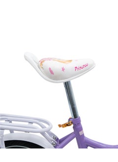 MG 12-Inch Kids Bike With Carrier Seat And Basket, Unassembled For 2-7 Years Old-Purple  - Image 4