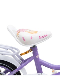 MG 12-Inch Kids Bike With Carrier Seat And Basket, Unassembled For 2-7 Years Old-Purple  - Image 3