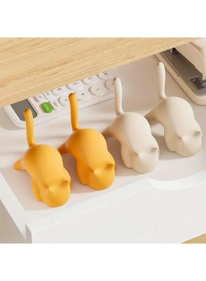 Multicolor Set of 4 Plastic Cat Hooks Space Saving Bag Hangers Home Organizer - Image 2