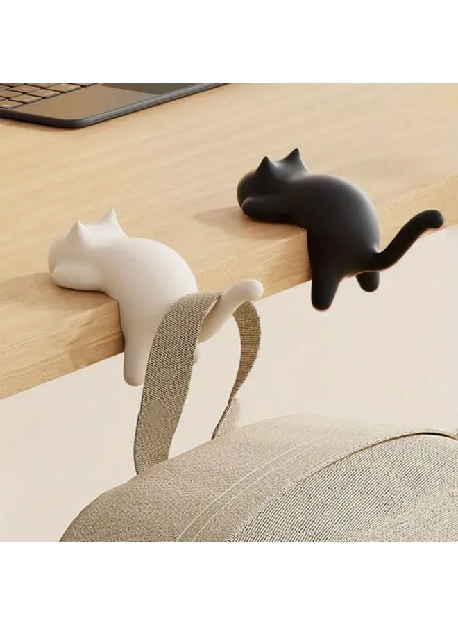 Multicolor Set of 4 Plastic Cat Hooks Space Saving Bag Hangers Home Organizer - Image 3