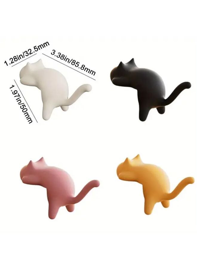 Multicolor Set of 4 Plastic Cat Hooks Space Saving Bag Hangers Home Organizer - Image 4
