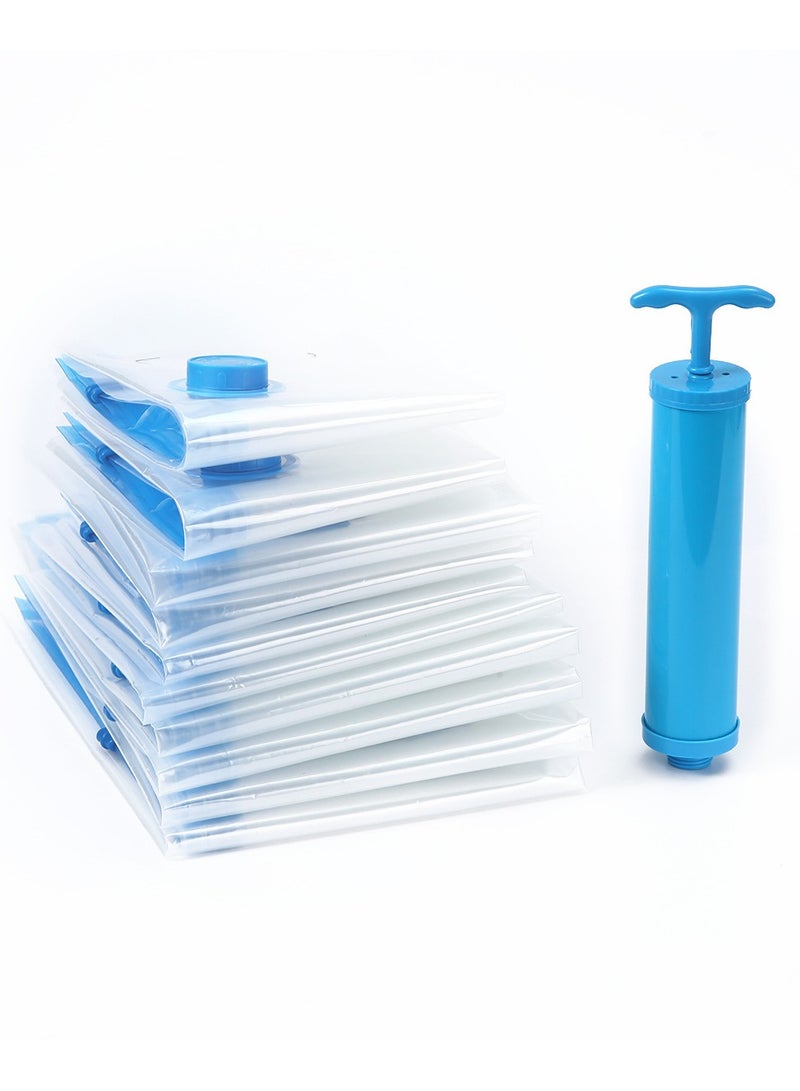 10-Piece Reusable Sealer Vacuum Storage Bag With Suction Pump，3 Different Sizes Vacuum Seal Bag - Image 1