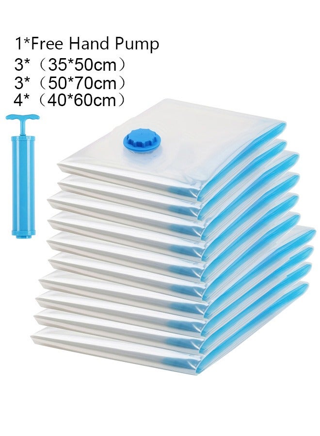 10-Piece Reusable Sealer Vacuum Storage Bag With Suction Pump，3 Different Sizes Vacuum Seal Bag - Image 2