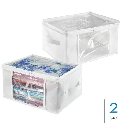 InterDesign iDesign Fabric Storage Zipper Bag-Medium, 16" x 12" x 8", Set of 2, Standard 2 Count - Image 3