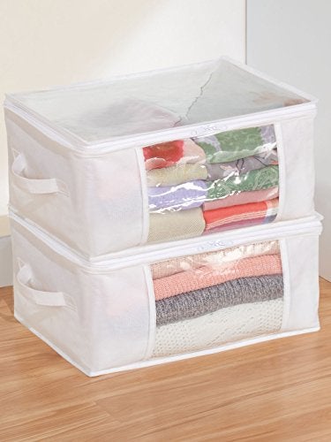 InterDesign iDesign Fabric Storage Zipper Bag-Medium, 16" x 12" x 8", Set of 2, Standard 2 Count - Image 2