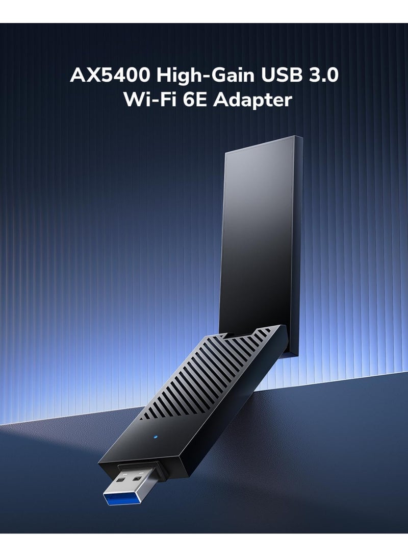 cudy WU5400 AXE5400 Tri-Band WiFi 6E USB 3.0 Adapter | 6GHz Ultra-Fast Wireless, High-Gain Antennas, 160MHz, 1024-QAM, WPA3 Security | Windows 10/11 Desktop PC WiFi Upgrade - Image 2