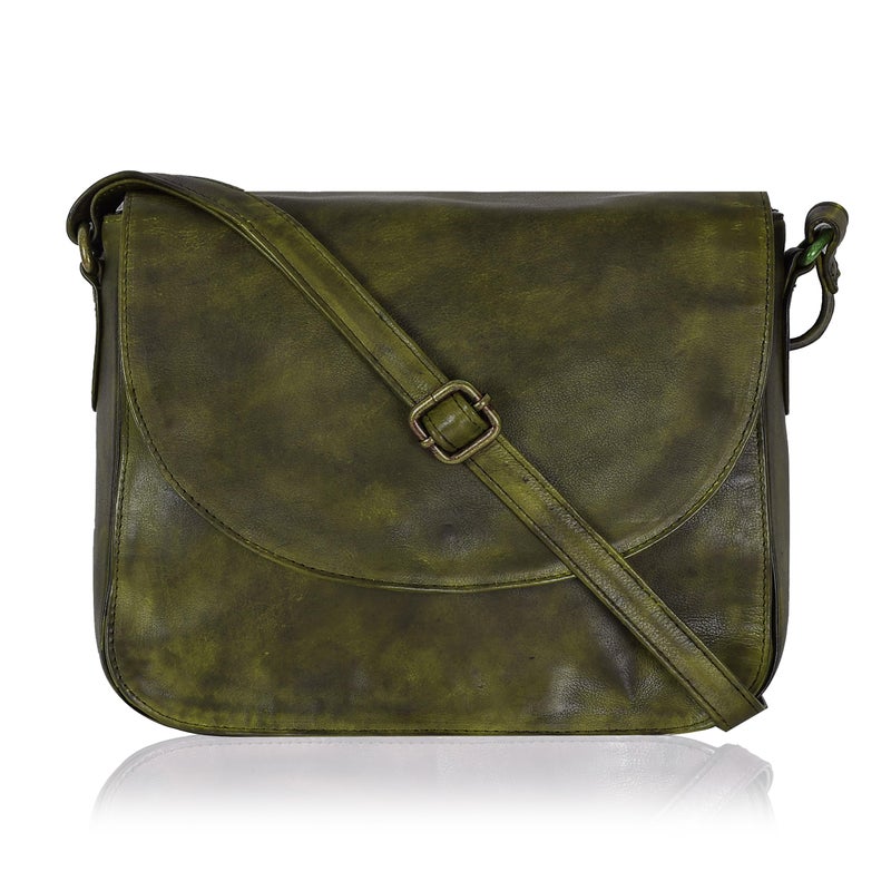 Genuine Leather Shoulder Crossbody Purse For Women with Adjustable Strap Mobile Pocket Outside Inside Zipper