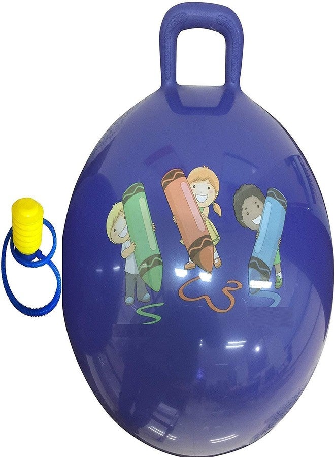 KPS Hop Ball with Pump | Kangaroo Bouncer Jumping Ball with Handle | Inflatable Bounce and Sit Rubber Hop Ball with Air Pump for Boys and Girls (Set of 1) - Image 1