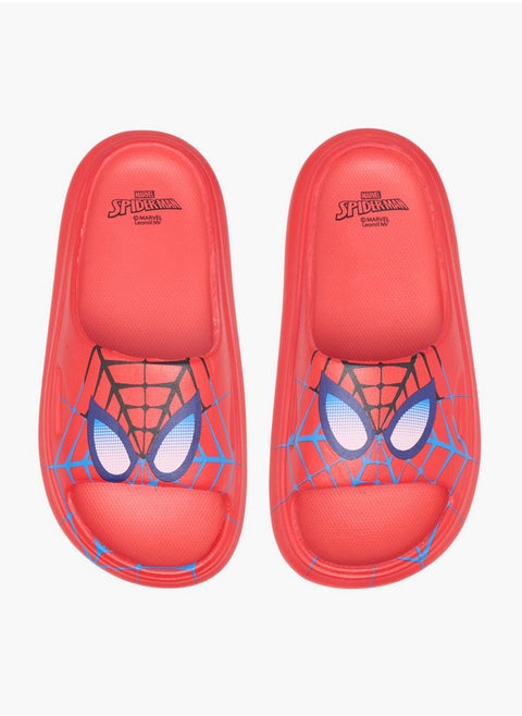 Boys Spider Man Print Slip-On Slides