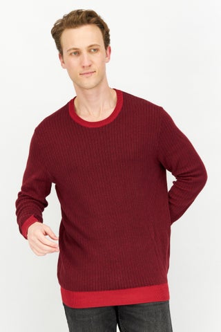 Men Crew Neck Long Sleeves Textured Sweatshirt, Red Combo - pzsku/ZB9FC9F555A744C48729BZ/45/1746225588/1fbf9317-8251-4477-9b71-e6ffeb136ce5