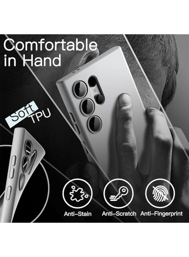 جي تيك جراب رفيع مناسب لهاتف Samsung Galaxy S24 Ultra 5G مع عدسة كاميرا حماية كاملة من مادة TPU الناعمة وغطاء حماية رفيع للهاتف بلمسة نهائية غير لامعة ومقاوم للصدمات فضي - Image 5