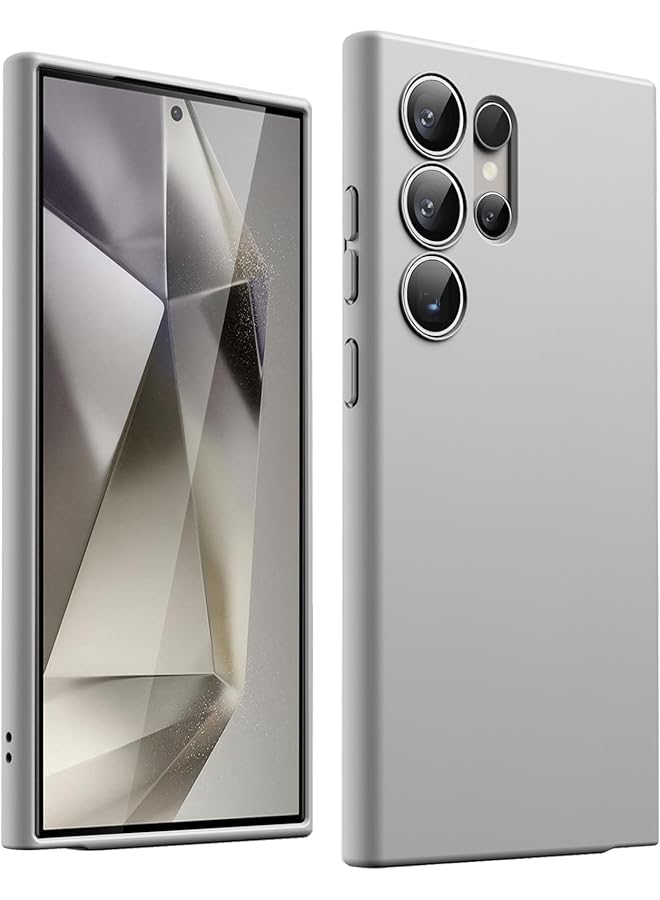 جي تيك جراب رفيع مناسب لهاتف Samsung Galaxy S24 Ultra 5G مع عدسة كاميرا حماية كاملة من مادة TPU الناعمة وغطاء حماية رفيع للهاتف بلمسة نهائية غير لامعة ومقاوم للصدمات فضي - Image 1