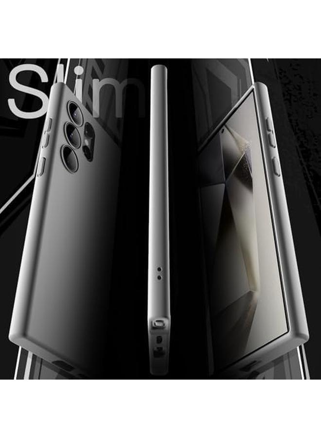 جي تيك جراب رفيع مناسب لهاتف Samsung Galaxy S24 Ultra 5G مع عدسة كاميرا حماية كاملة من مادة TPU الناعمة وغطاء حماية رفيع للهاتف بلمسة نهائية غير لامعة ومقاوم للصدمات فضي - Image 3