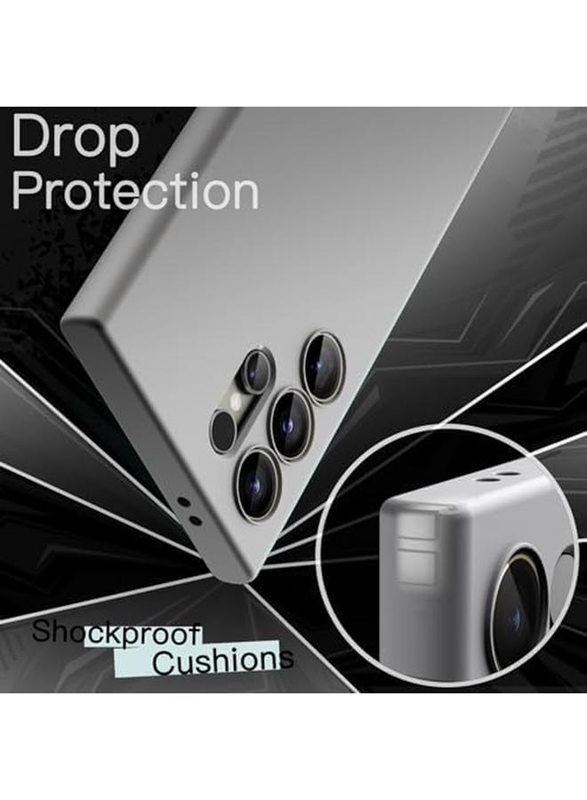 جي تيك جراب رفيع مناسب لهاتف Samsung Galaxy S24 Ultra 5G مع عدسة كاميرا حماية كاملة من مادة TPU الناعمة وغطاء حماية رفيع للهاتف بلمسة نهائية غير لامعة ومقاوم للصدمات فضي - Image 4