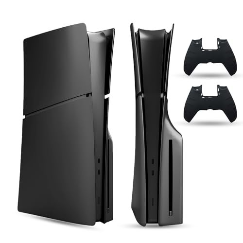 PEYANZ Faceplate Cover Compatible with PlayStation 5 Slim (Disc Edition) - Protective ABS Shell, Scratch-Resistant Matte Surface, Includes 2 Silicone Covers - Image 1