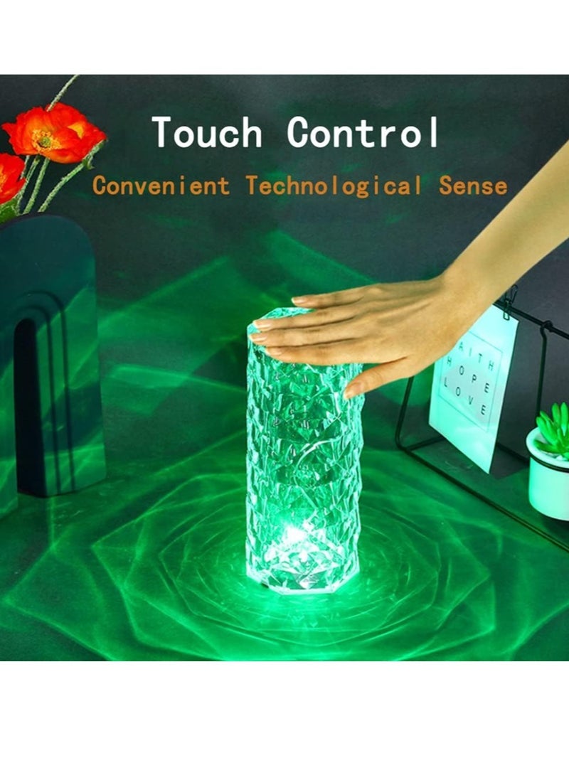 ELTRAZONE RGB Crystal Table Lamp with Remote,16 Colors &4 Modes Rose Diamond Home Decor Touch Control Crystal Lamp,USB Bedside Lamp for Bedroom Living Room - Image 3
