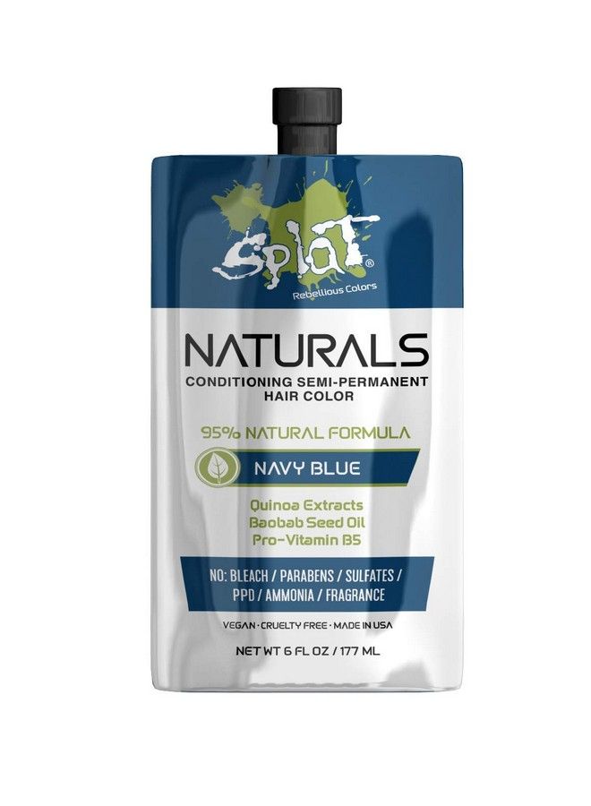 SPLAT Naturals Semipermanent Navy Blue Hair Dye : 100% Vegan Crueltyfree No Bleach Required Free Of Ammonia Ppd Parabens & Sulfates 6 Oz - Image 1