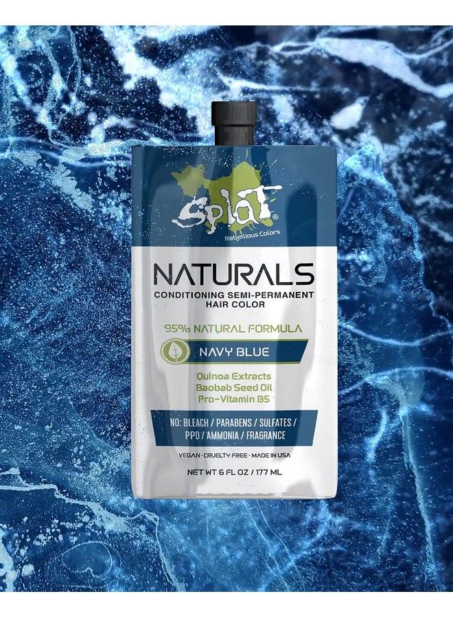 SPLAT Naturals Semipermanent Navy Blue Hair Dye : 100% Vegan Crueltyfree No Bleach Required Free Of Ammonia Ppd Parabens & Sulfates 6 Oz - Image 3