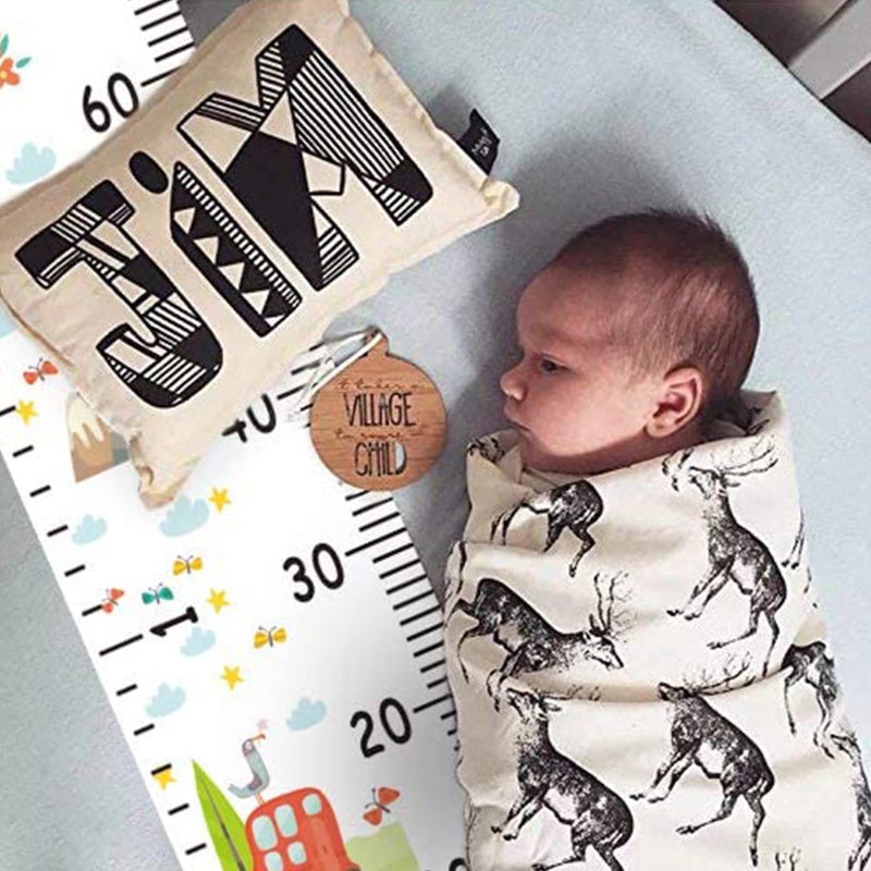 MIBOTE Baby Growth Height Chart Handing Ruler Wall Decor for Kids  Canvas Removable Height Growth Chart 79"" x 7.9"" (Colorful) - Image 5
