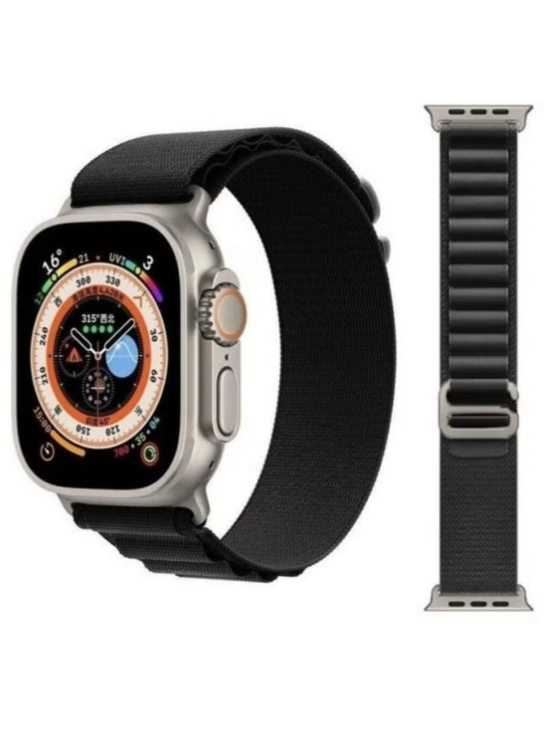 2Pack for Apple Watch Alpine Loop Band 49mm/45mm/44mm Nylon Woven Sport Strap for Apple Watch Series 8/Ultra/7/SE/6/5/4/3/2/8 White/Black - Image 2