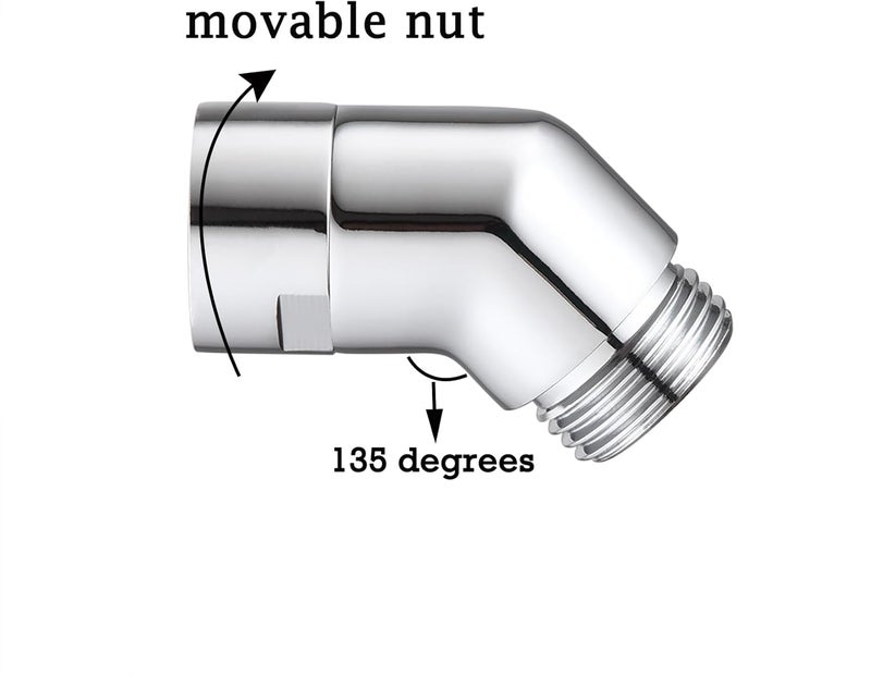 walkinginrain 135 degrees Shower Head Elbow Adapter, Shower Arm Elbow Adapter for Wall mounted Shower or Hand Shower, Chrome - Image 5