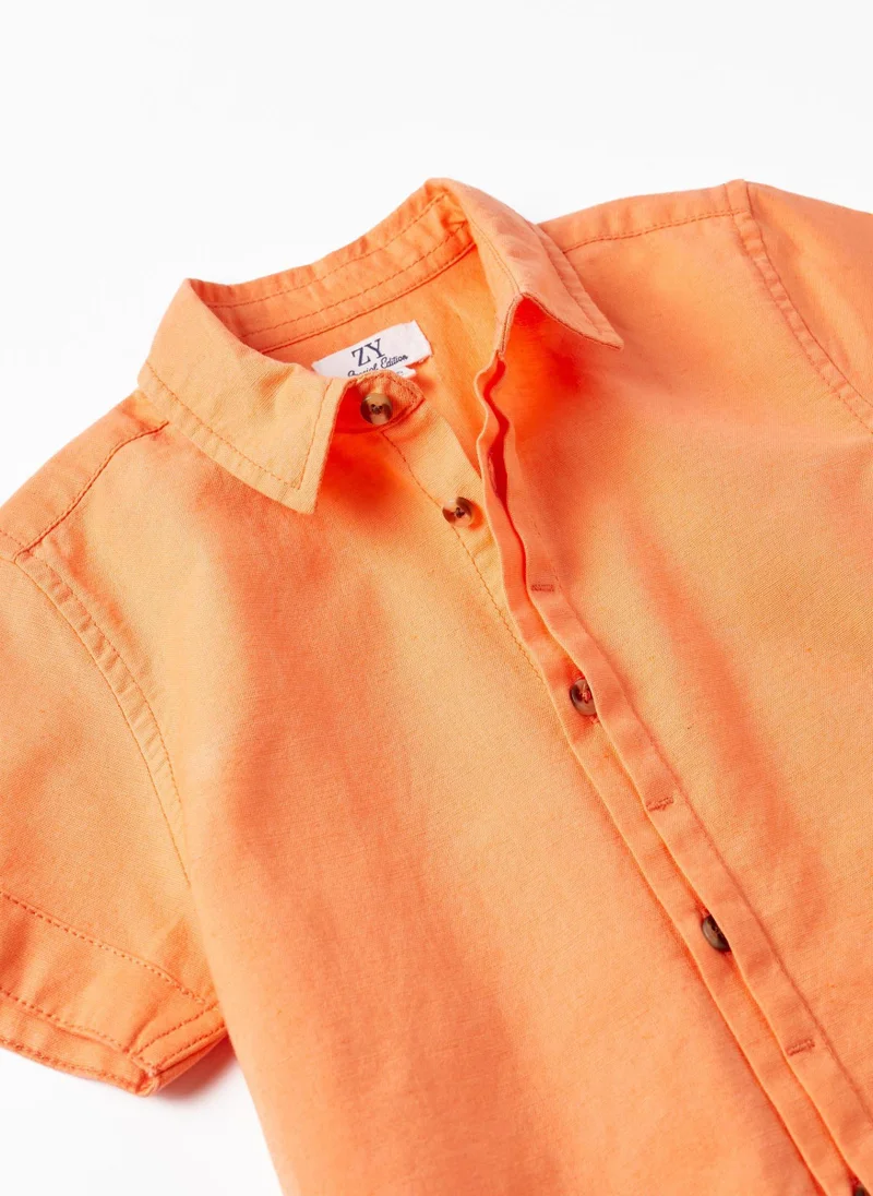زيبي Cotton and Linen Shirt for Boys