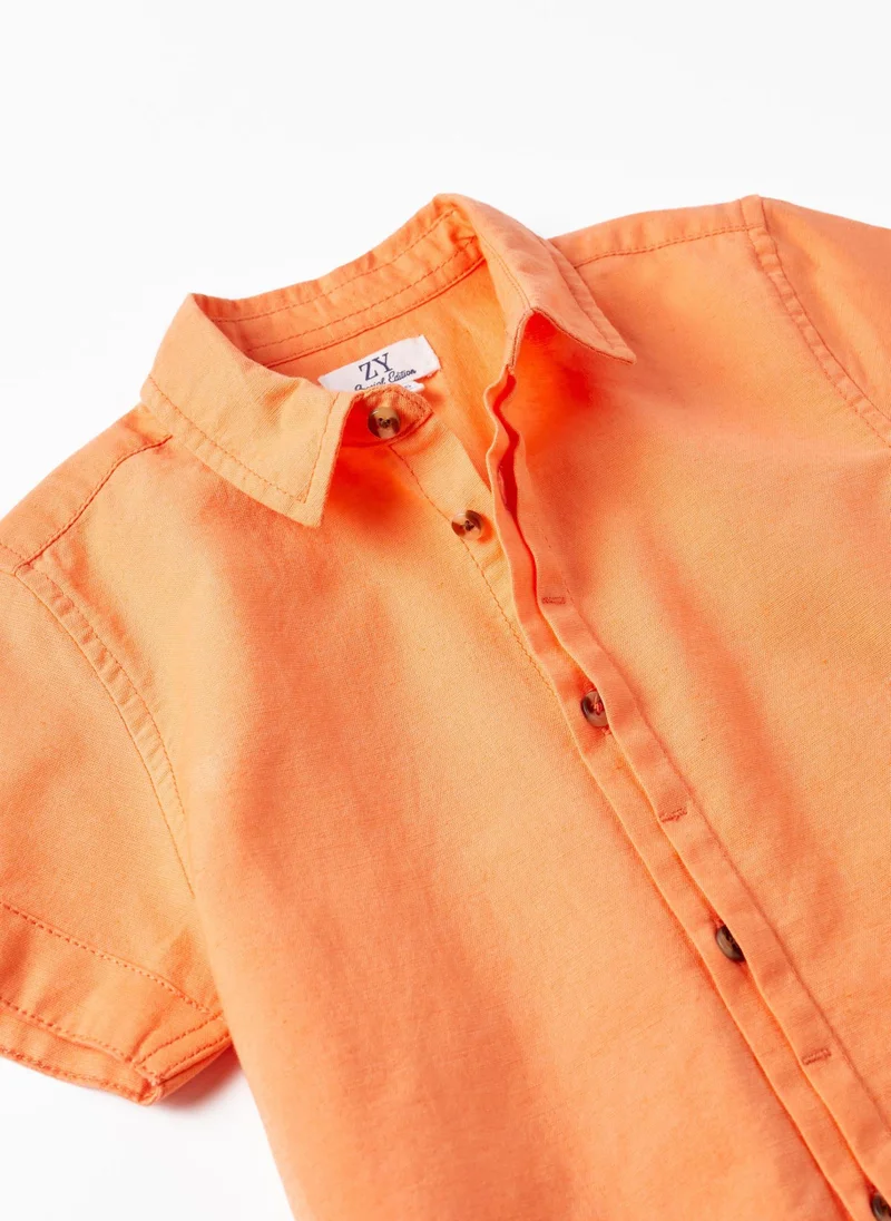 زيبي Cotton and Linen Shirt for Boys